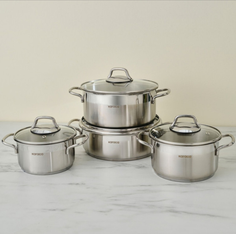 سرویس قابلمه استیل ۸ پارچه بلن کاراجا ترکیه