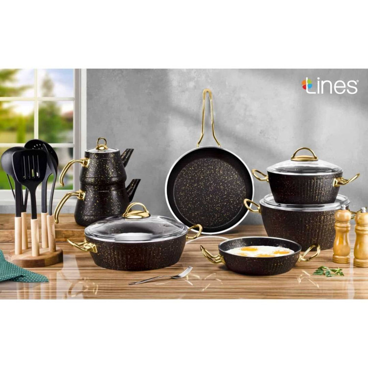 سرویس قابلمه گرانیت ۱۷ پارچه لینس Lines ترکیه