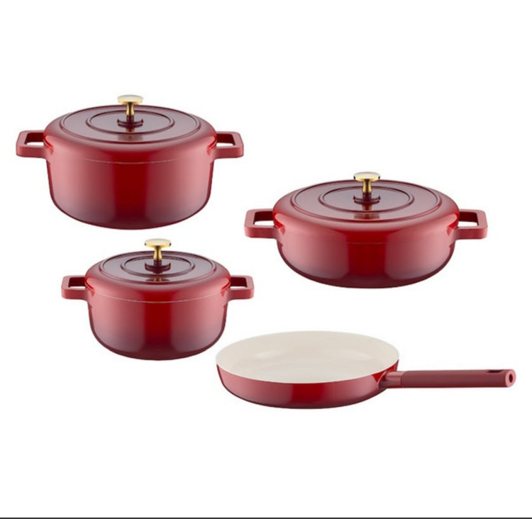 سرویس قابلمه چدن، سرامیک ۷ پارچه امسان ترکیه ردرویال Emsan red royal