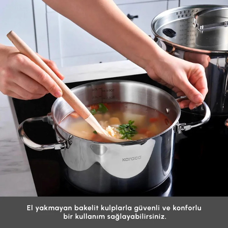 سرویس قابلمه ۸ پارچه استیل بورگاس کاراجا ترکیه karaca burgaz
