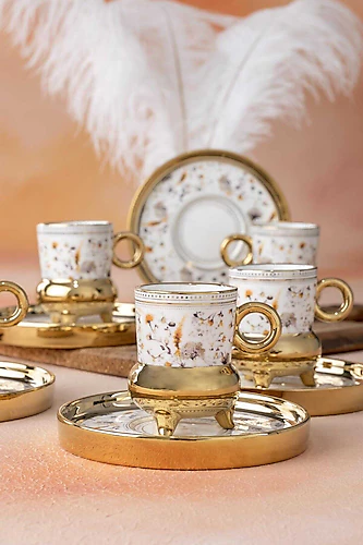 ست فنجان قهوه خوری ۶ نفره آجار طرح لیلاک Acar leylak