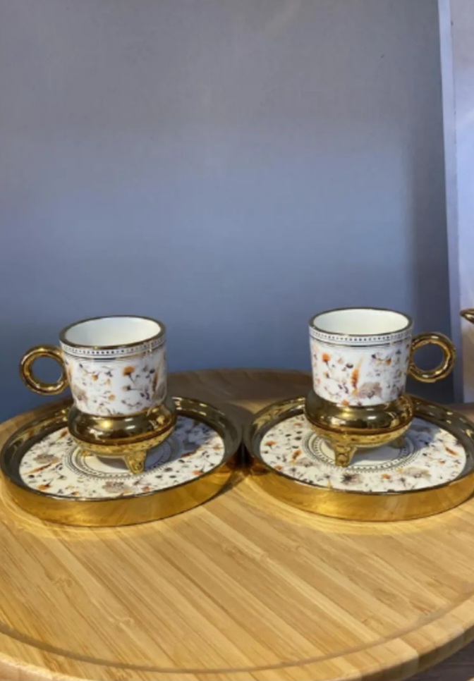 ست فنجان قهوه خوری ۶ نفره آجار طرح لیلاک Acar leylak