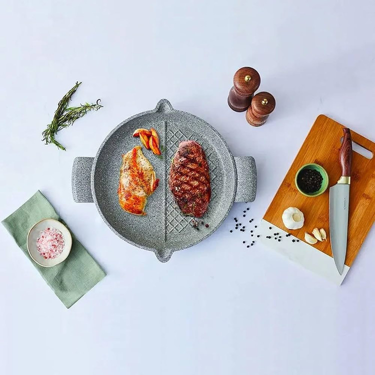 تابه گریل و سرخ کردنی دو طرفه گرانیت ،چدن کاراجا karaca mutfaksever