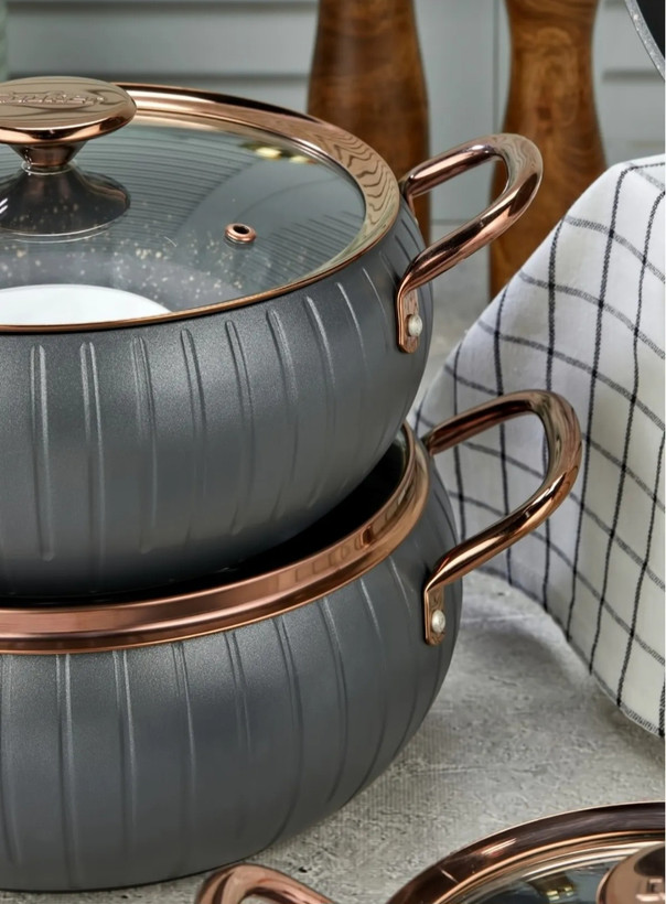سرویس قابلمه ۷ پارچه گرانیت جوکر ترکیه رنگ طوسی Cooker