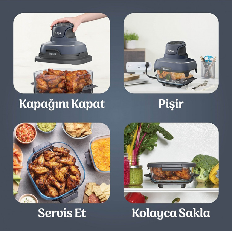 سرخ کن بدون روغن نینجا آمریکا (آبی) مدل Ninja crispi 4in1