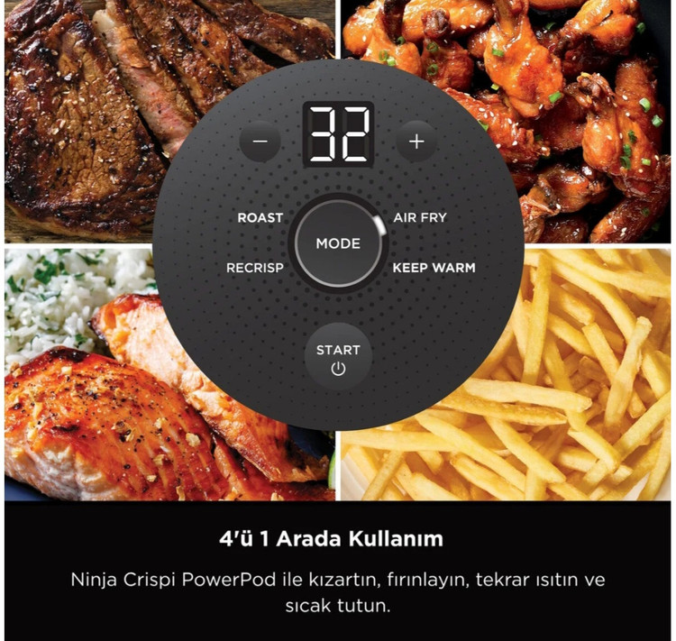 سرخ کن بدون روغن نینجا آمریکا (سبز روشن) مدل Ninja crispi 4in1