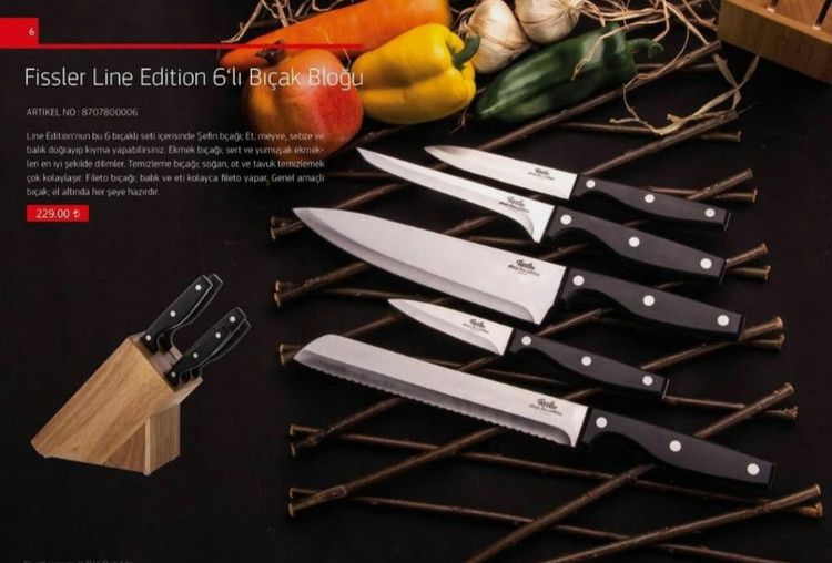 سرویس چاقو آشپزخانه فیسلر آلمان شارپلاین Fissler sharpline