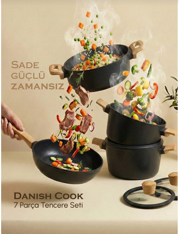 سرویس قابلمه سرامیک ۷ پارچه پروتی ترکیه perotti Danish cook