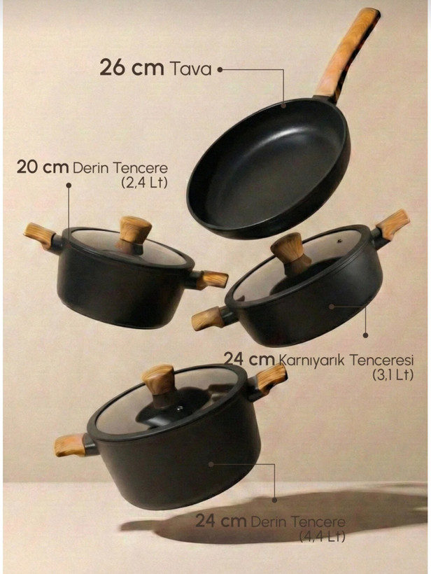 سرویس قابلمه سرامیک ۷ پارچه پروتی ترکیه perotti Danish cook