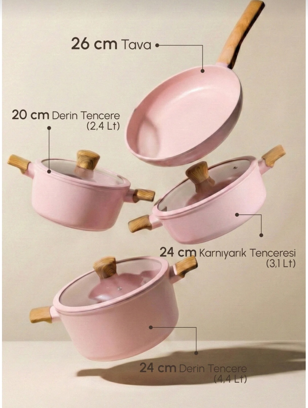 سرویس قابلمه سرامیک ۷ پارچه پروتی ترکیه perotti Danish cook