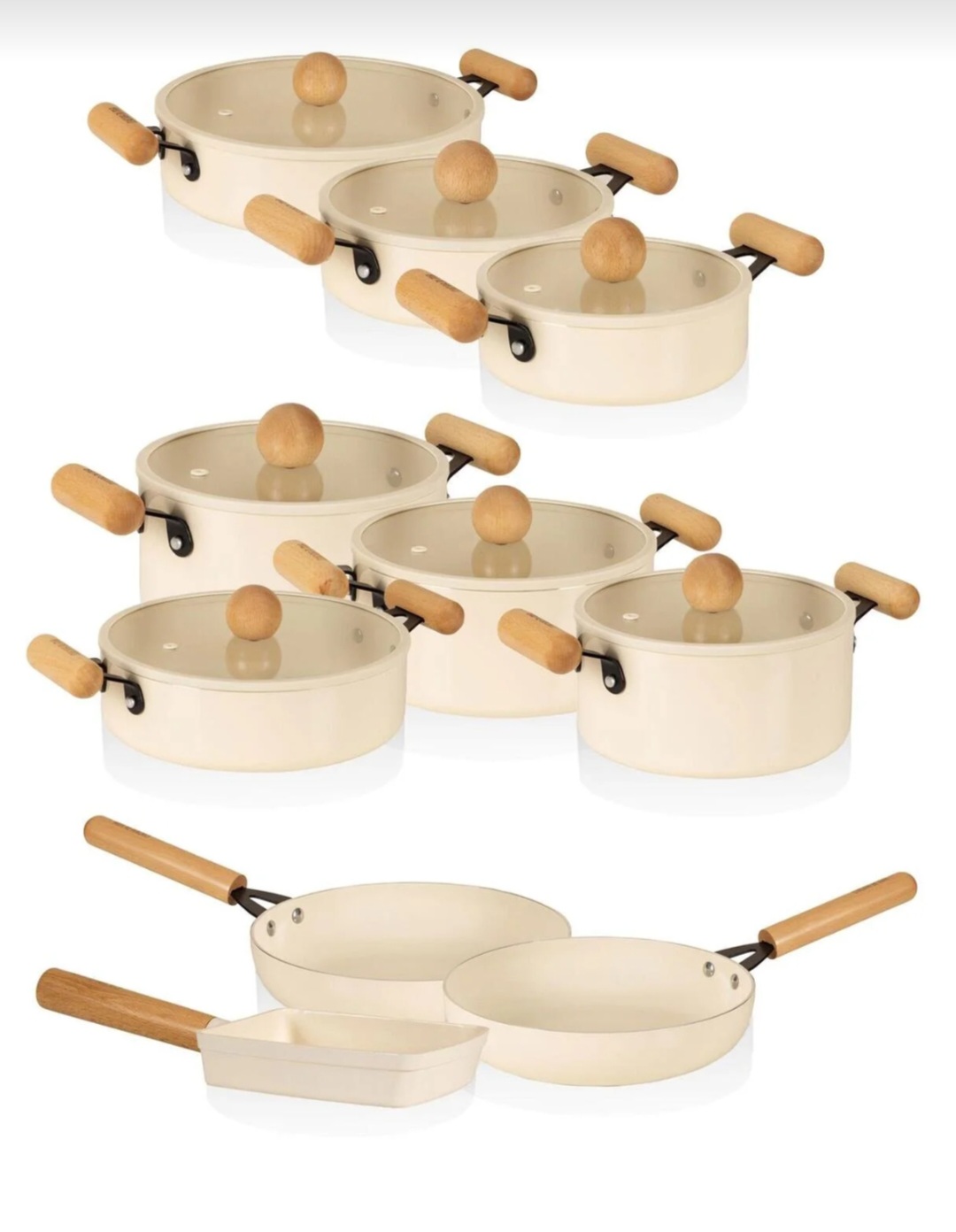 سرویس قابلمه سرامیک ۱۷ پارچه میا ترکیه The mia cucina
