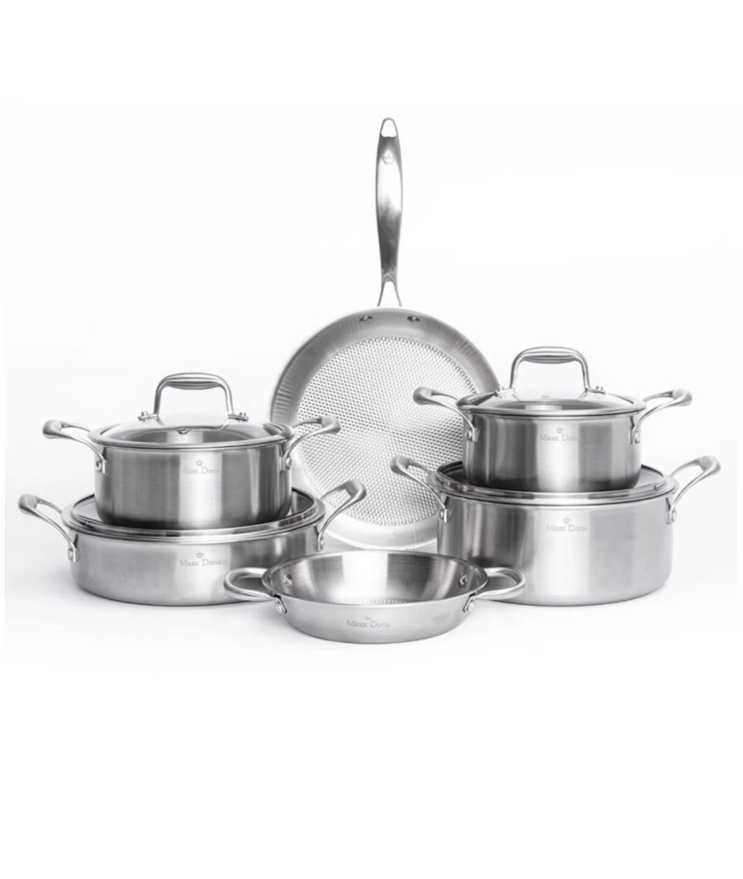 سرویس قابلمه استیل داخل مشبک ۱۰ پارچه مکس دوریا (طراحی ایتالیا و انگلیس) مدل Maxx doria castor
