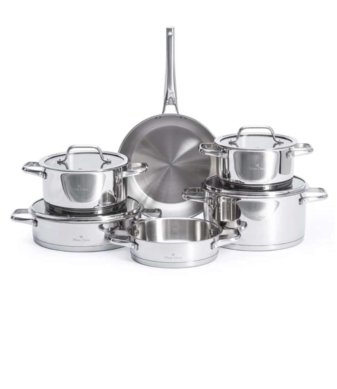 سرویس قابلمه استیل ۱۰ پارچه مکس دوریا (طراحی ایتالیا ، انگلیس) مدل Maxx Doria steel prime