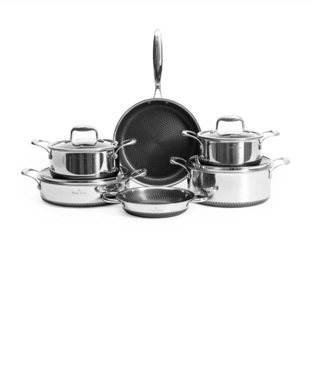 سرویس قابلمه استیل کف لیزری ۱۰ پارچه مکس دوریا (طراحی ایتالیا ، انگلیس) مدل Maxx Doria steel fusion mirror