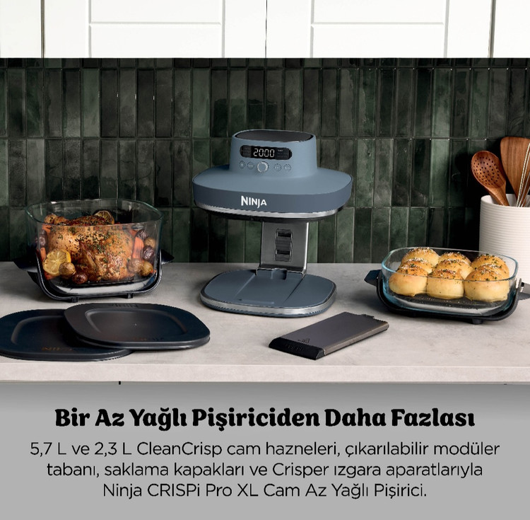سرخکن شیشه ای ۷ کاره نینجا کریسپی آمریکا (اصل) جدیدترین مدل Ninja crispi pro 7in1