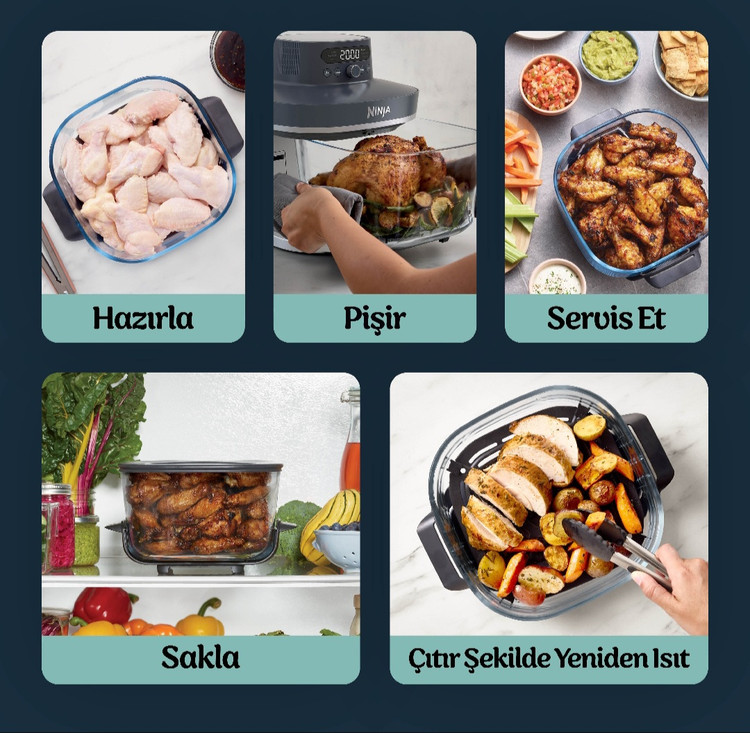 سرخکن شیشه ای ۷ کاره نینجا کریسپی آمریکا (اصل) جدیدترین مدل Ninja crispi pro 7in1
