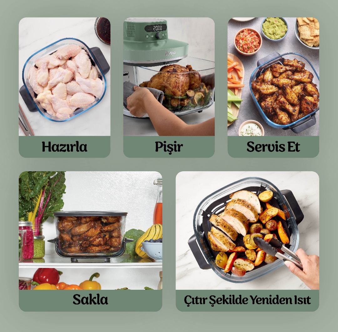 سرخکن شیشه ای ۵ کاره نینجا کریسپی آمریکا (اصل) جدیدترین مدل Ninja crispi pro 5in1