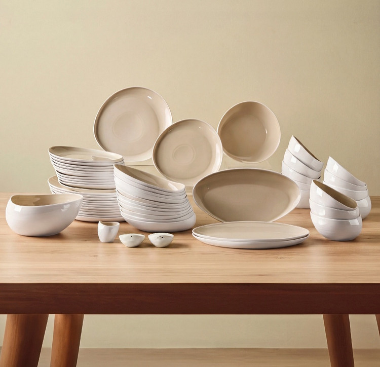 سرویس غذاخوری ۱۲ نفره ۵۵ پارچه کاراجا طرح ریس karaca Earth collection Rise