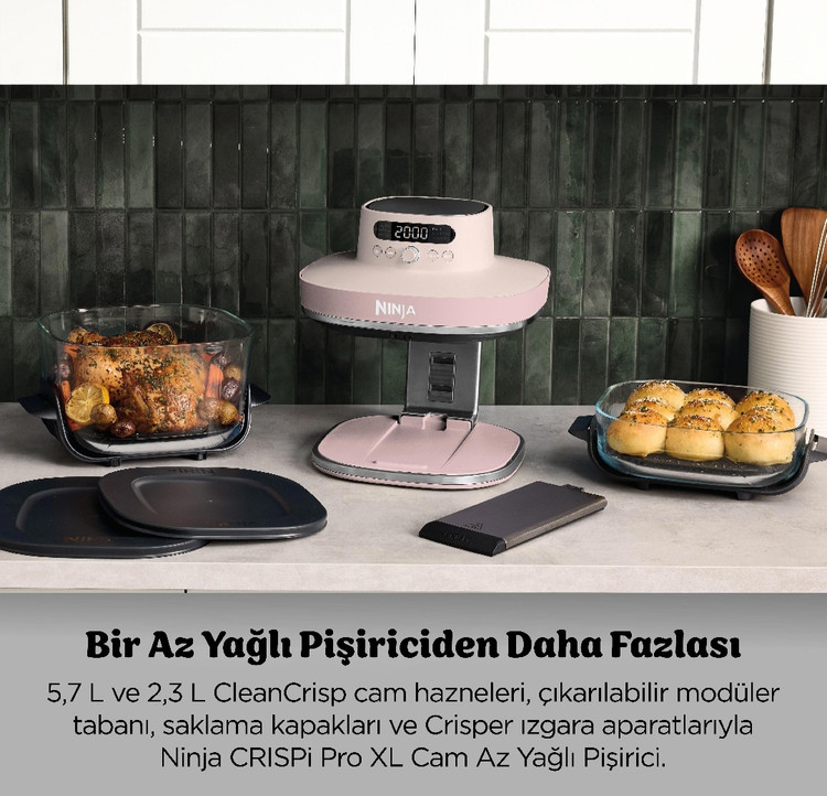 سرخکن شیشه ای ۷ کاره نینجا کریسپی آمریکا (اصل) جدیدترین مدل Ninja crispi pro 7in1