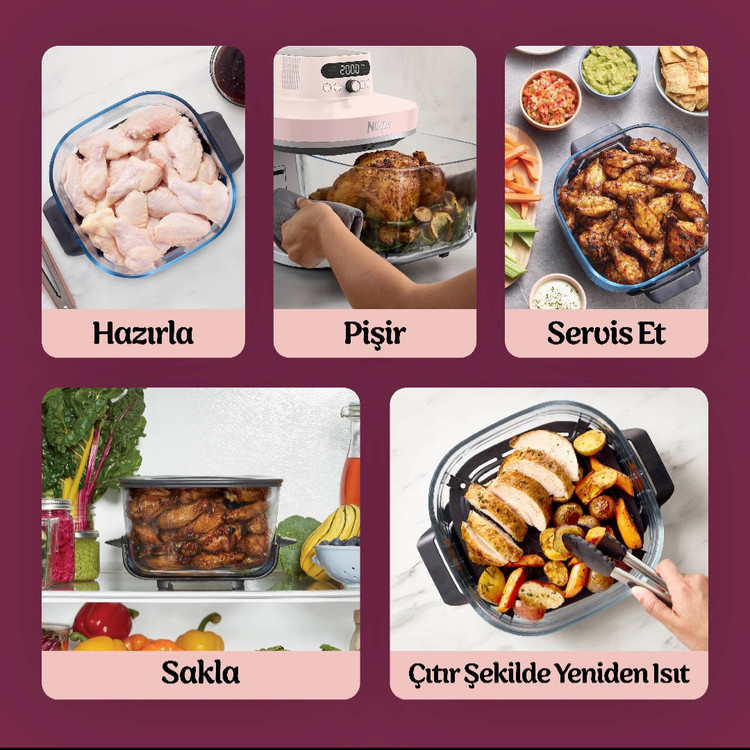 سرخکن شیشه ای ۷ کاره نینجا کریسپی آمریکا (اصل) جدیدترین مدل Ninja crispi pro 7in1