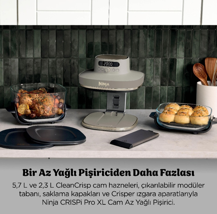سرخکن شیشه ای ۵ کاره نینجا کریسپی آمریکا (اصل) جدیدترین مدل Ninja crispi pro 5in1
